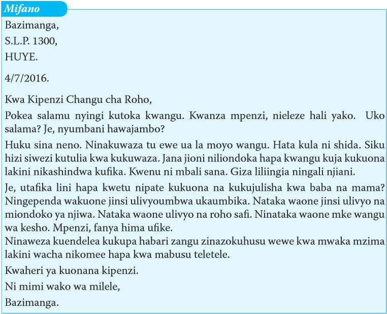 Course Kiswahili Topic Sura Utungaji